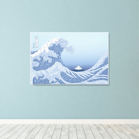 World Word Wave Canvas Print (Insitu (Houten vloer))