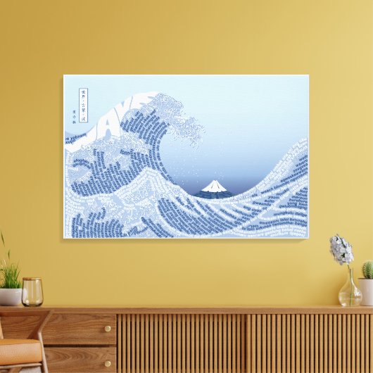 World Word Wave Canvas Print (Insitu (Woonkamer))