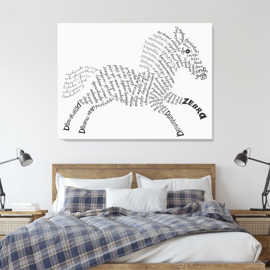 World Word Zebra Canvas (Insitu (Slaapkamer))