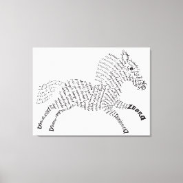 World Word Zebra Canvas Afdruk