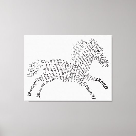World Word Zebra Canvas Afdruk (Voorkant)