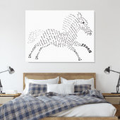 World Word Zebra Canvas Afdruk (Insitu (Slaapkamer))