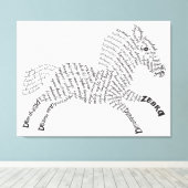 World Word Zebra Canvas Afdruk (Insitu (Houten vloer))