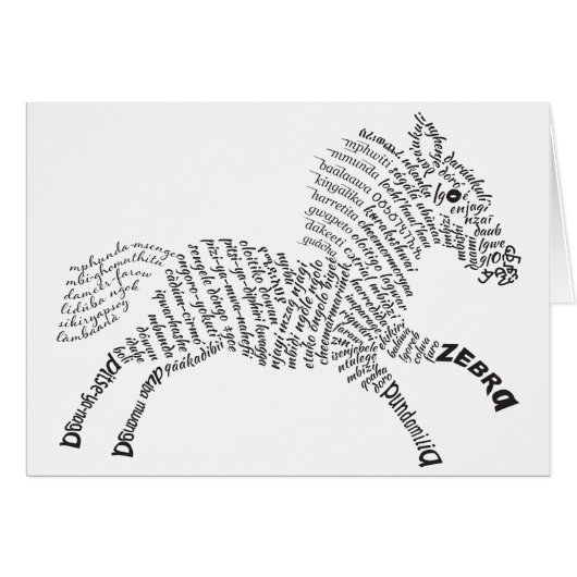 World Word Zebra Kaart (Voorkant Horizontaal)