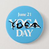 World Yoga Day Silhouettes Button (Voorkant)