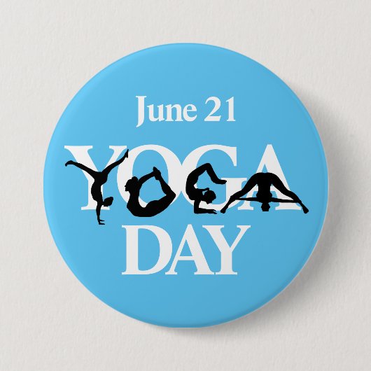 World Yoga Day Silhouettes Button (Voorkant)