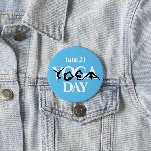 World Yoga Day Silhouettes Button (In situ)