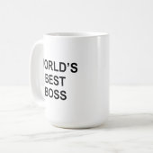 'World'd Best Boss'  vat het veel samen. Koffiemok (Voorkant links)