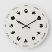 Worldly Animal Tracks Footprints Identification Grote Klok (Voorkant)