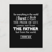 Worldly Temptations - 1 Johannes 2:16 Bijbelvers Briefkaart (Voorkant)