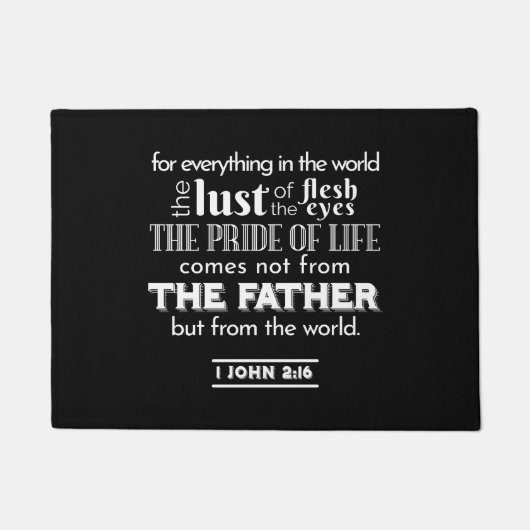 Worldly Temptations - 1 Johannes 2:16 Bijbelvers Deurmat (Voorkant)