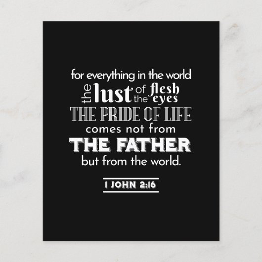 Worldly Temptations - 1 Johannes 2:16 Bijbelvers Flyer (Voorkant)
