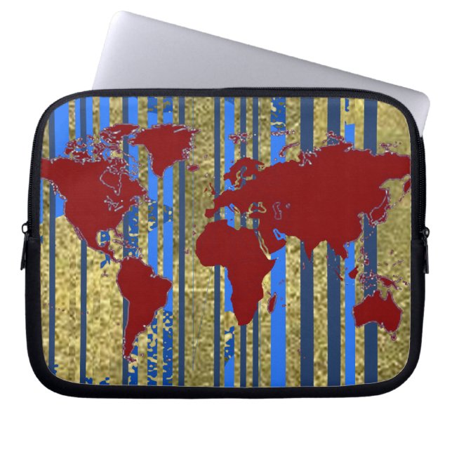 Worldmap Laptop Sleeve (Voorkant)