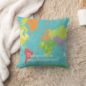 WorldMap_PillowCase Kussen (Deken)