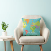 WorldMap_PillowCase Kussen (Stoel)