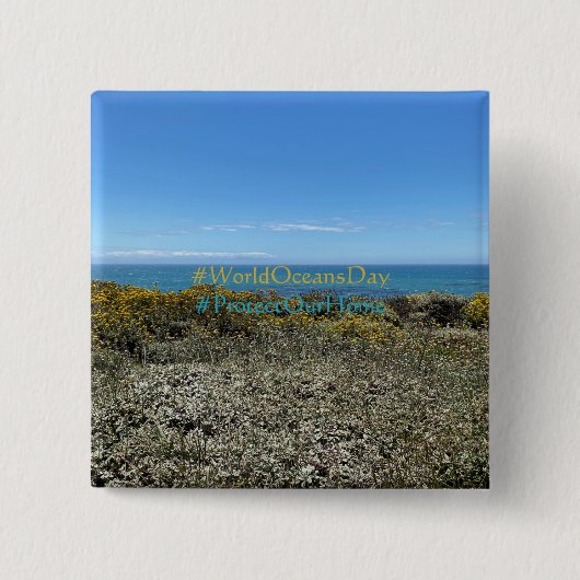 WorldOceansDay Vierkante Button 5,1 Cm (Voorkant)