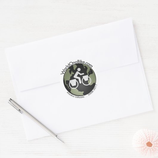 WorldOnaBike.com Logo sticker (Envelop)