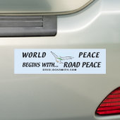 WORLDPEACEbegint Bumpersticker (Op auto)
