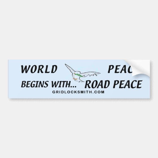 WORLDPEACEbegint Bumpersticker (Voorkant)