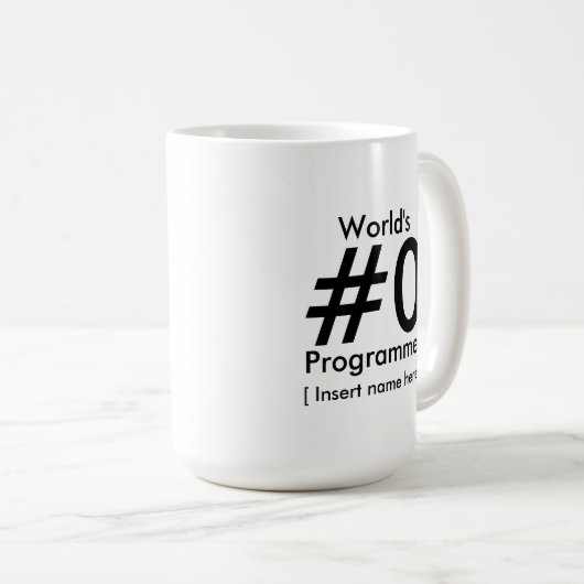 World's #0 Programmer - Gepersonaliseerd Koffiemok (Voorkant rechts)