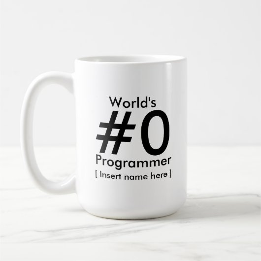 World's #0 Programmer - Gepersonaliseerd Koffiemok (Links)
