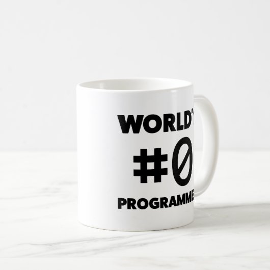 World's #0 Programmer Koffiemok (Voorkant rechts)