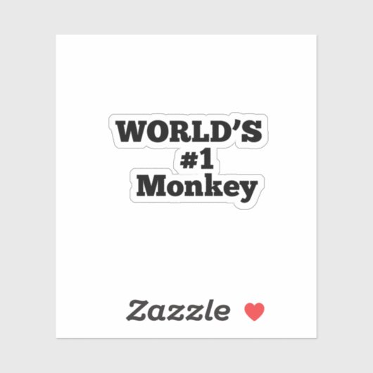 World's #1 Monkey Sticker (Vel)