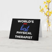 World's 2nd Best Physical Therapist Kaart (Gele Bloem)