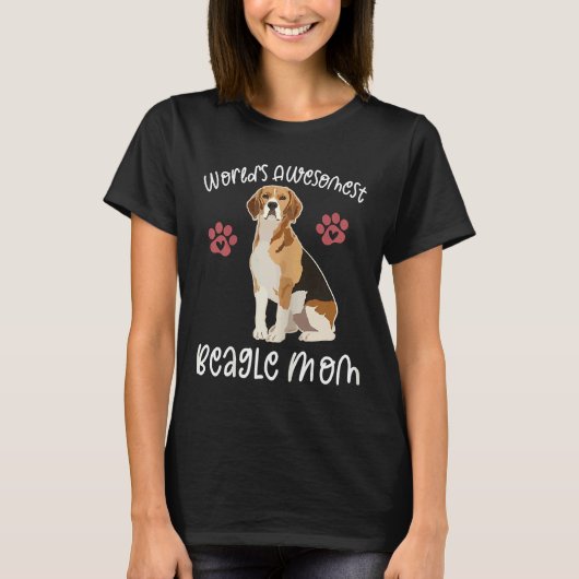 World's Awesomest Beagle Mom Dog T-shirt (Voorkant)