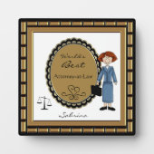 World's Best Attorney Vrouw Plaque Fotoplaat (Voorkant)