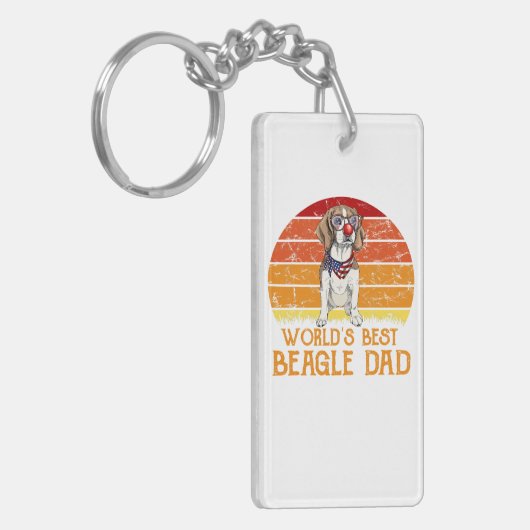 Worlds Best Beagle Dad Beagle Lover Sleutelhanger (Voorkant Links)