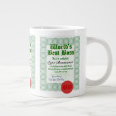 World's Best Boss Award Certificate Jumbo Mok (Rechts)