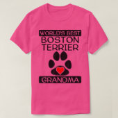 World's Best Boston Terrier Grandma Dog Paw Heart T-shirt (Design voorkant)