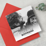 Worlds Best Boyfriend Valentines Day Feestdagenkaart<br><div class="desc">Sending a card for valentines,  birthday or just to say I love you! This simplistic modern design features typography text which reads 'WORLDS BEST BOYFRIEND' and your favorite photo. The editable text font style,  can be changed by clicking on the customize further link after personalizing.</div>