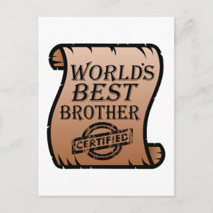 World's Best Brother Funny Certificate Briefkaart