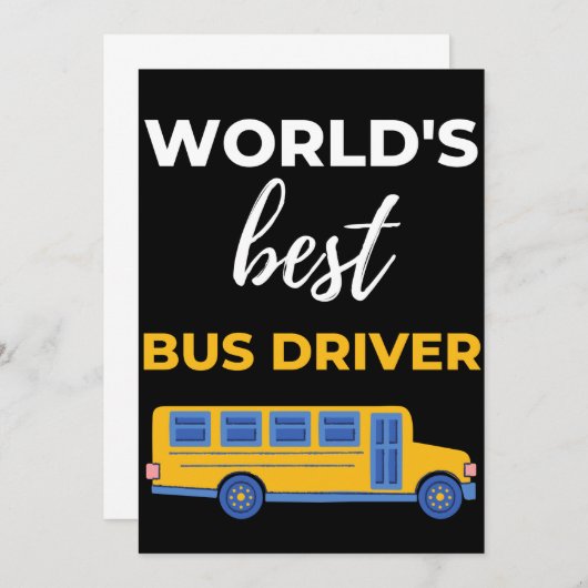 World's Best Bus Driver Bedankkaart (Voorkant / Achterkant)