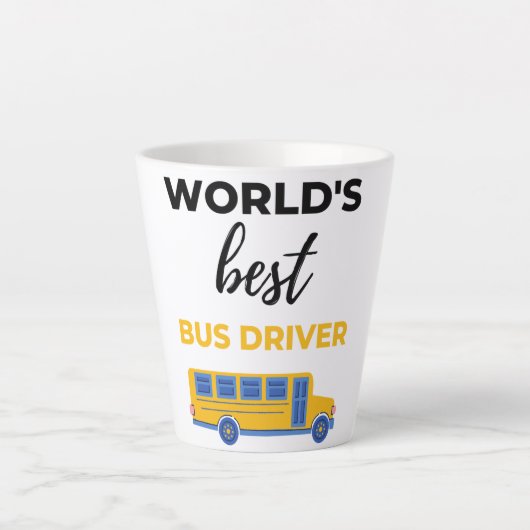 World's Best Bus Driver bl Latte Mok (Voorkant)