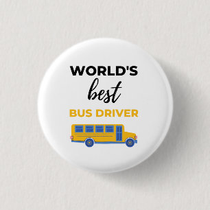 World's Best Bus Driver bl Ronde Button 3,2 Cm