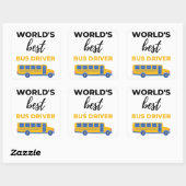 World's Best Bus Driver bl Vierkante Sticker (Vel)