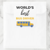 World's Best Bus Driver bl Vierkante Sticker (Tas)