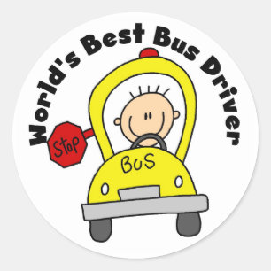 World's Best Bus Driver Ronde Sticker