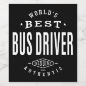 World's Best Bus Driver Wijn Etiket (Enkel label)