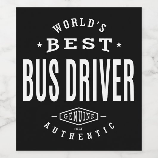 World's Best Bus Driver Wijn Etiket (Enkel label)