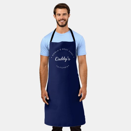 World's Best Chef daddy Navy blue Personalized  Schort (Gedragen)