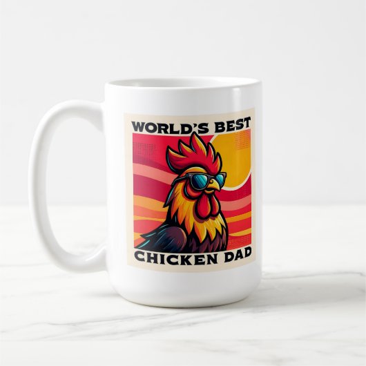 World's Best Chicken Dad Funny Rooster Father  Koffiemok (Links)