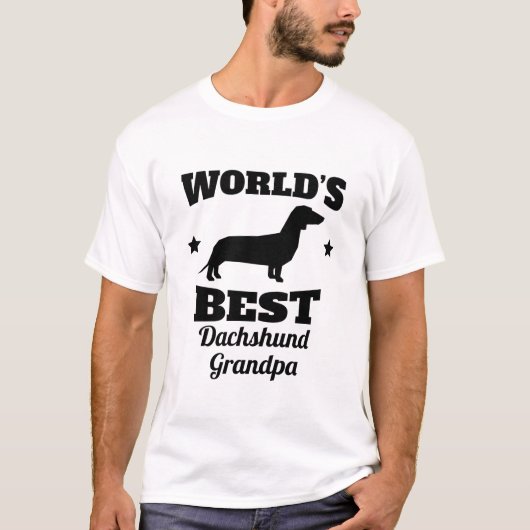 Worlds Best Dachshund Grandpa T-shirt (Voorkant)