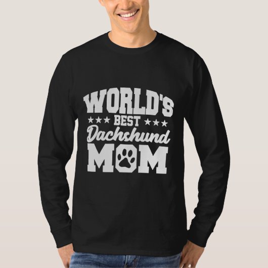 Worlds Best Dachshund Mam T-shirt (Voorkant)