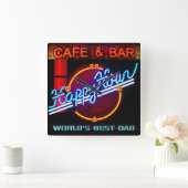 World's BEST DAD BAR CLOCK DEN MANCAVE NEON Vierkante Klok (Huis)