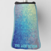 WORLDS BEST DAD Blue Abstract Pattern Golf Head Co Golfheadcover (Draai 90)
