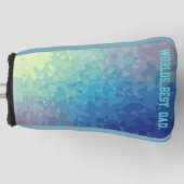 WORLDS BEST DAD Blue Abstract Pattern Golf Head Co Golfheadcover (Voorkant)